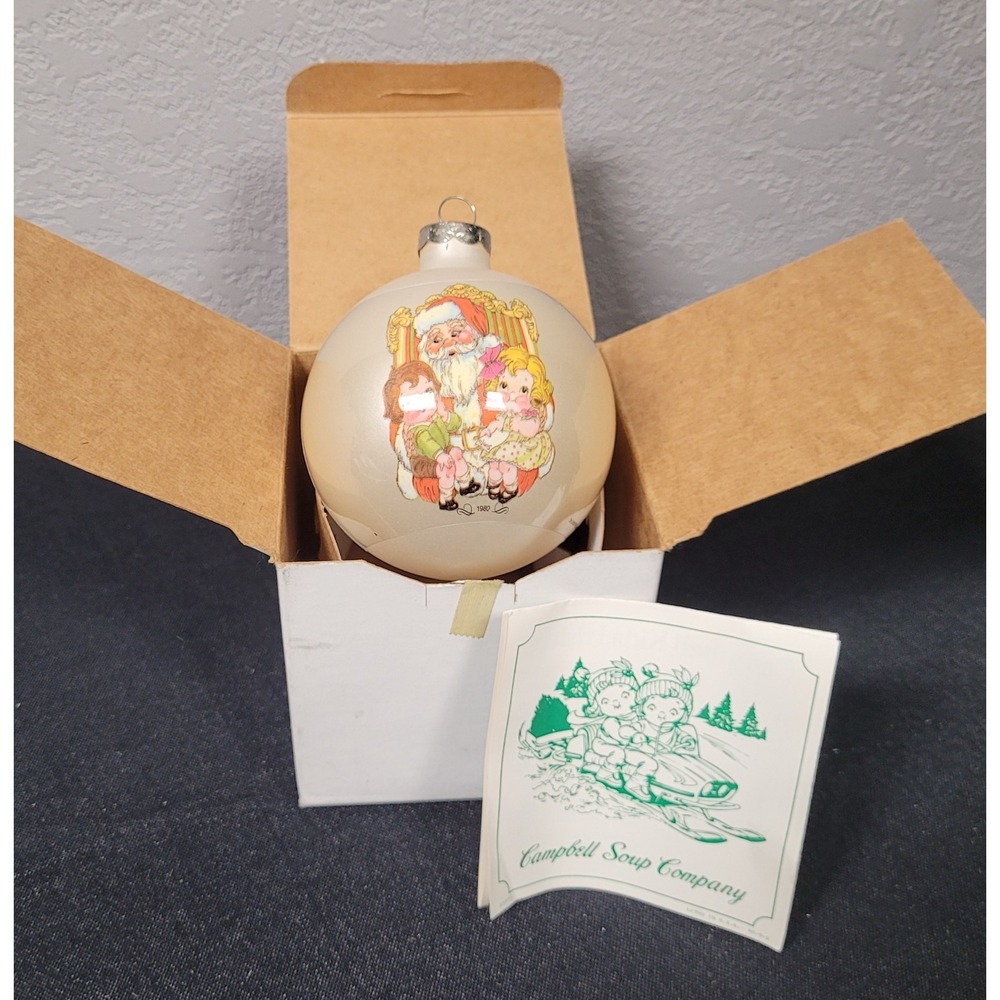 Vintage 1980 Campbell's Kids Collector's Edition Christmas Glass Ball Ornament